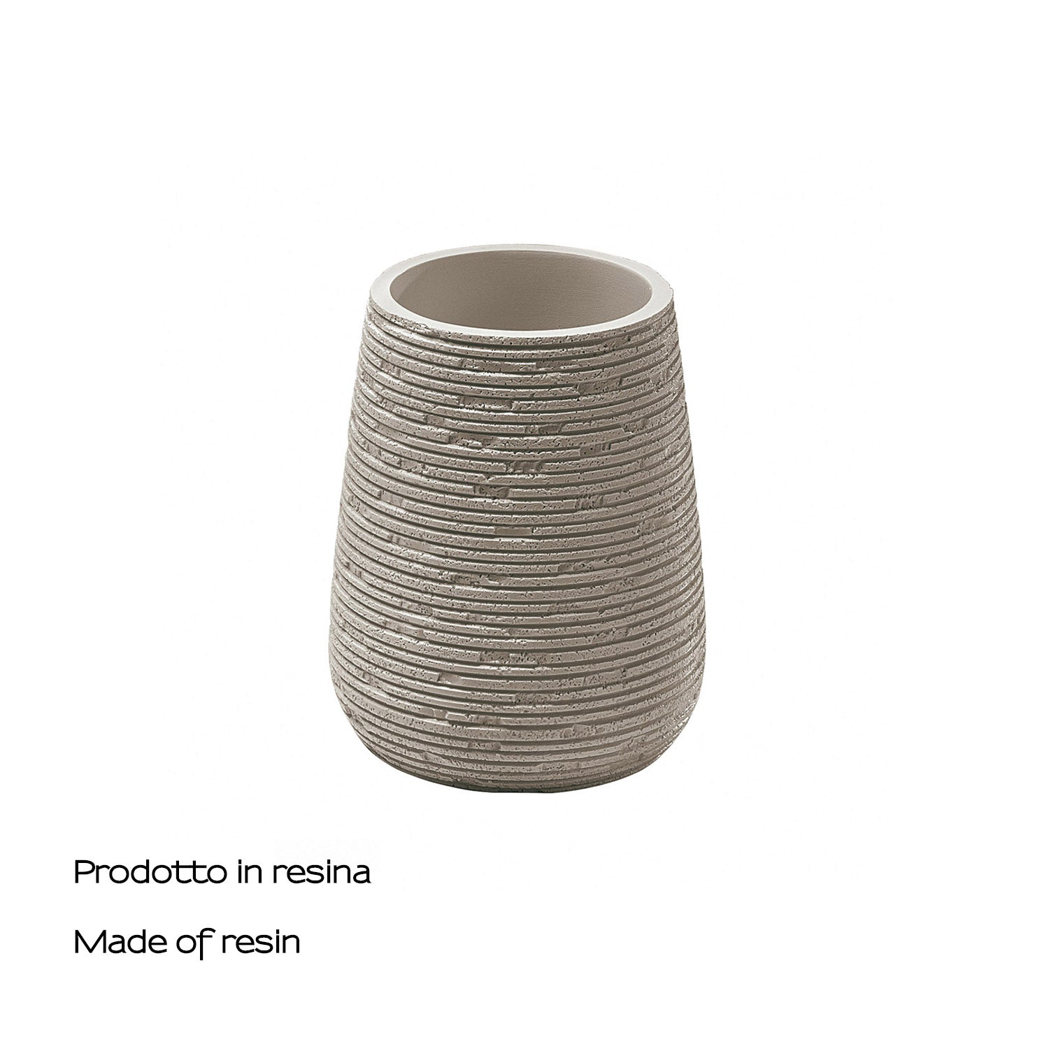 Portaspazzolini da appoggio in resina Gedy serie Gemini - Tortora