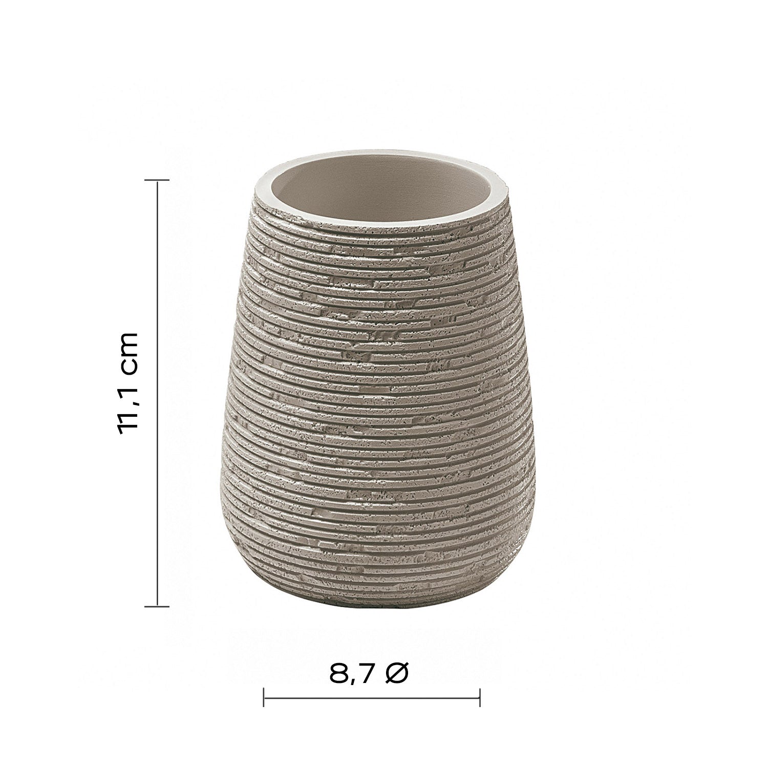 Portaspazzolini da appoggio in resina Gedy serie Gemini - Tortora