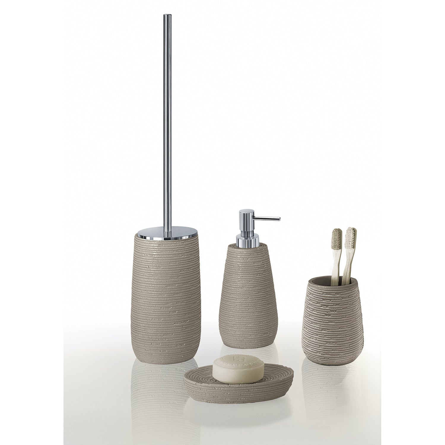 Scopino da appoggio in resina Gedy serie Gemini - Tortora