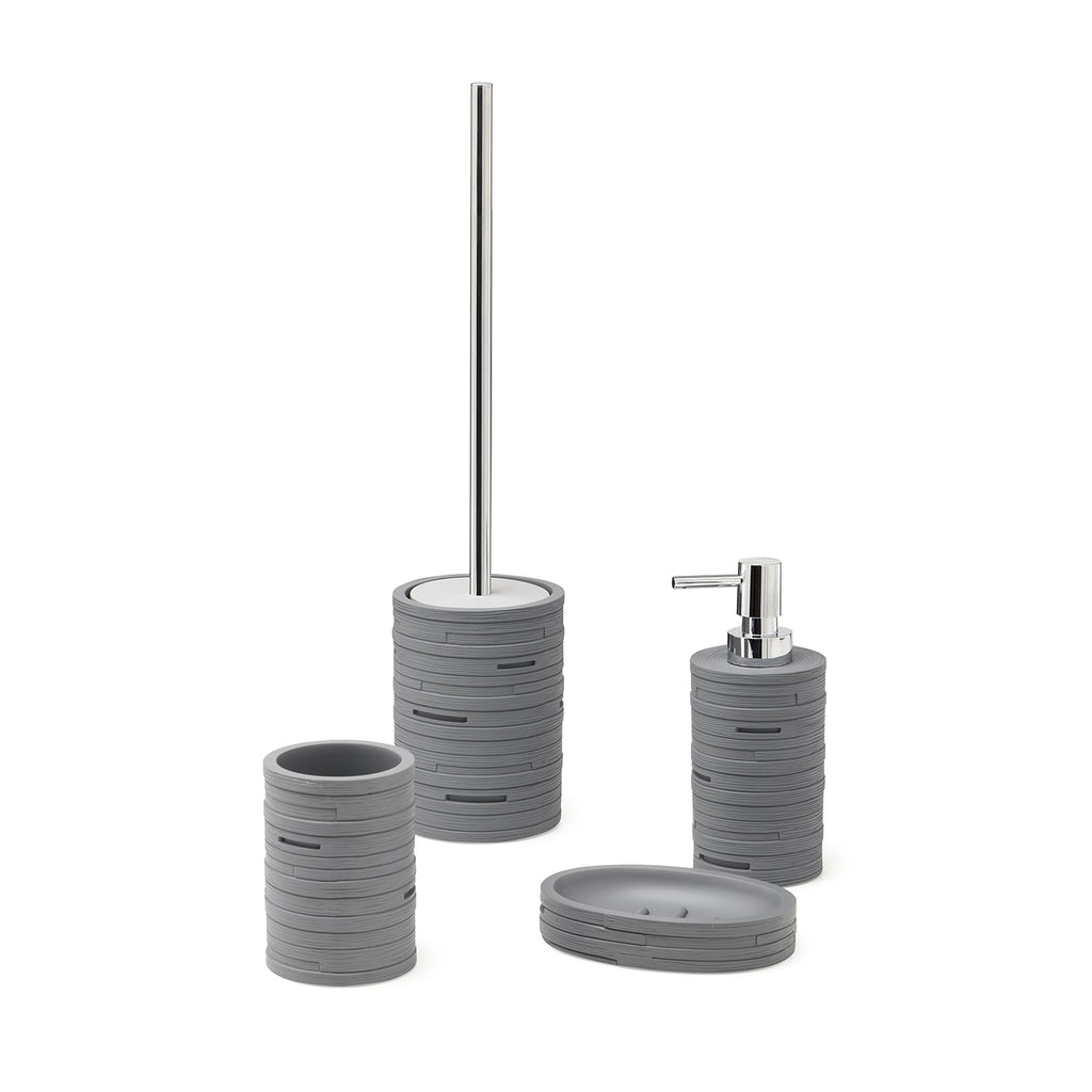 Portaspazzolini in resina Gedy serie Helen - Grigio