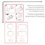 Asta doccia angolare 80x170 cm di Gedy - Alluminio Anodizzato