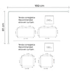 Asta doccia angolare in Alluminio 80x170 cm di Gedy - Bianco