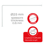 Asta doccia angolare in Alluminio 80x170 cm di Gedy - Bianco