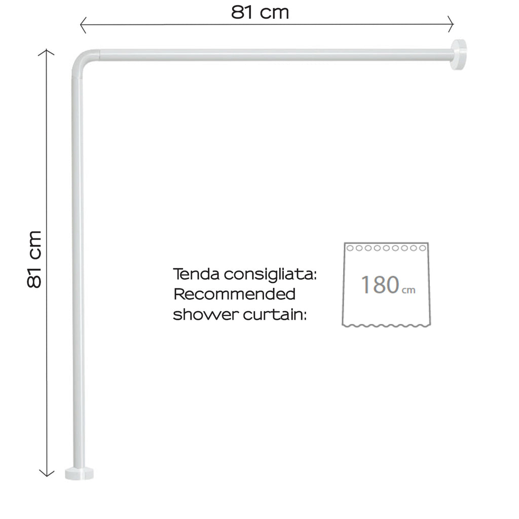 Asta doccia angolare in Alluminio 80x80 cm di Gedy - Bianco