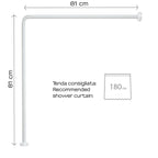 Asta doccia angolare in Alluminio 80x80 cm di Gedy - Bianco