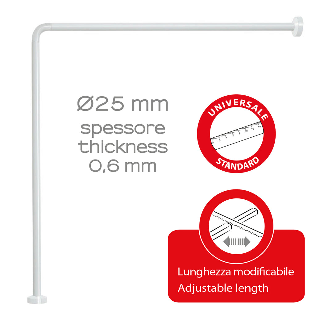 Asta doccia angolare in Alluminio 80x80 cm di Gedy - Bianco