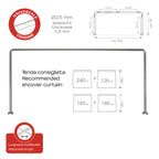 Asta doccia angolare 80x170x80 cm di Gedy - Alluminio Anodizzato