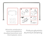 Asta doccia angolare 80x170x80 cm di Gedy - Alluminio Anodizzato