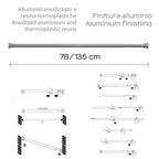 Asta doccia estensibile 80/135 cm di Gedy - Alluminio Anodizzato