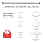 Asta doccia estensibile 105/240 cm di Gedy - Alluminio Anodizzato