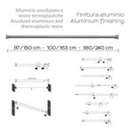 Asta doccia estensibile 105/240 cm di Gedy - Alluminio Anodizzato