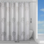 Tenda doccia in tessuto 180x200 cm modello Parfume di Gedy - Bianco/Nero
