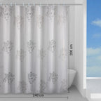 Tenda doccia in tessuto 240x200 cm modello Parfume di Gedy - Bianco/Nero