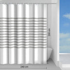 Tenda doccia in tessuto 240x200 cm modello Parallele di Gedy - Grigio