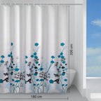 Tenda doccia in tessuto 180x200 cm modello Ricordi di Gedy - Celeste/Turchese/Nero