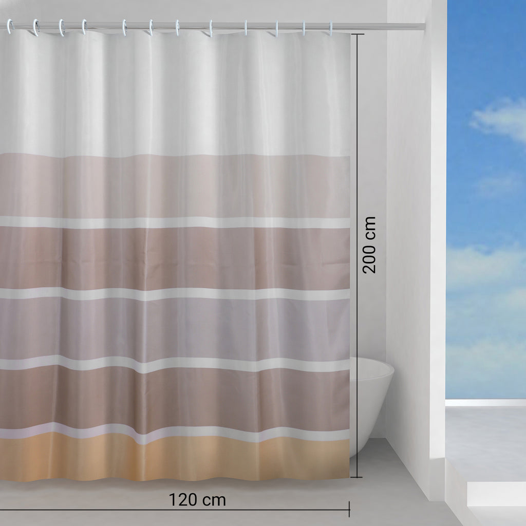 Tenda doccia in tessuto 120x200 cm modello Spiaggia di Gedy - Beige/Marrone