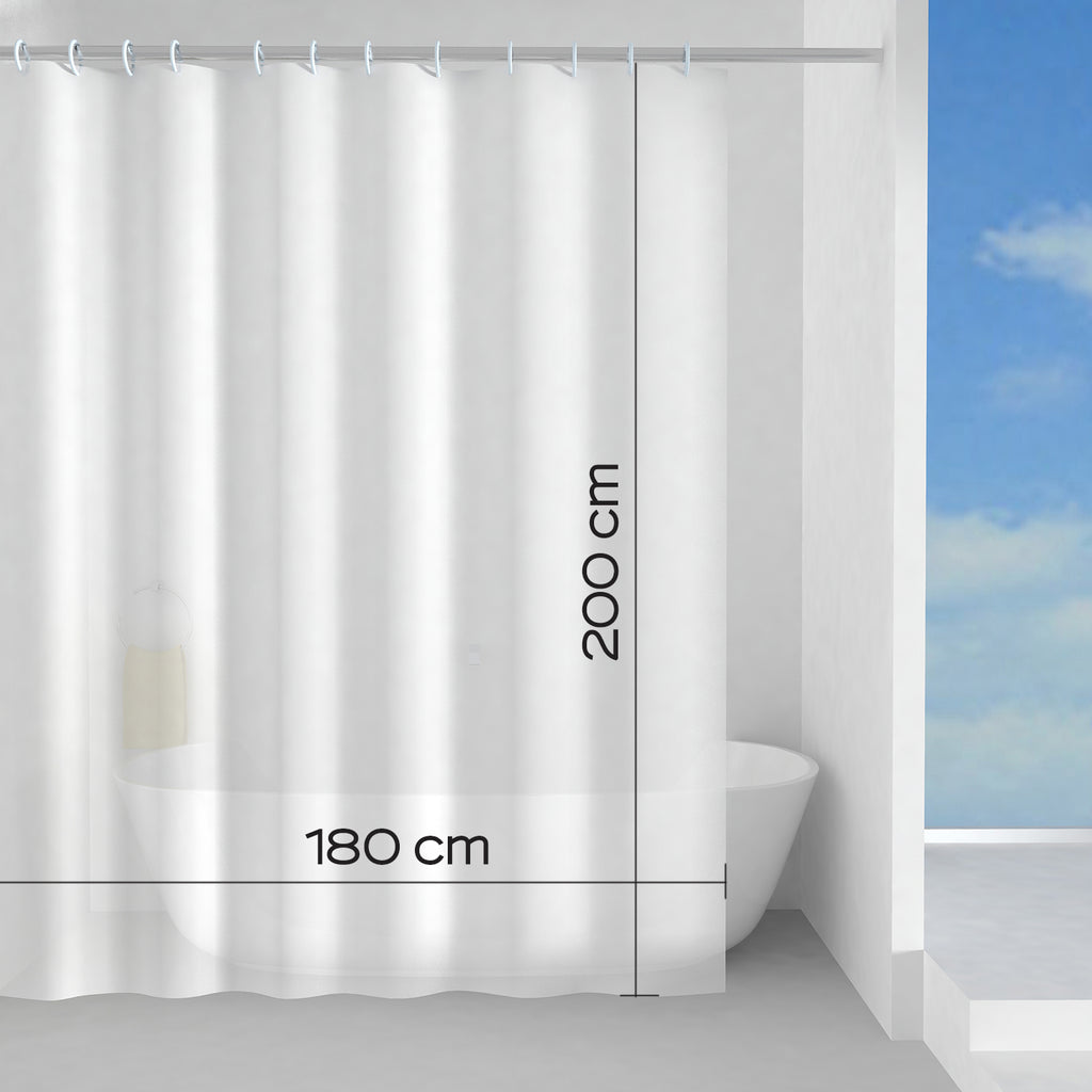 Tenda doccia in tessuto 180x200 cm modello Basic di Gedy - Bianco