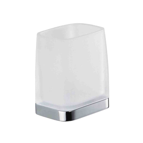 Porta bicchiere in ottone e vetro acidato collezione Time di Colombo Design