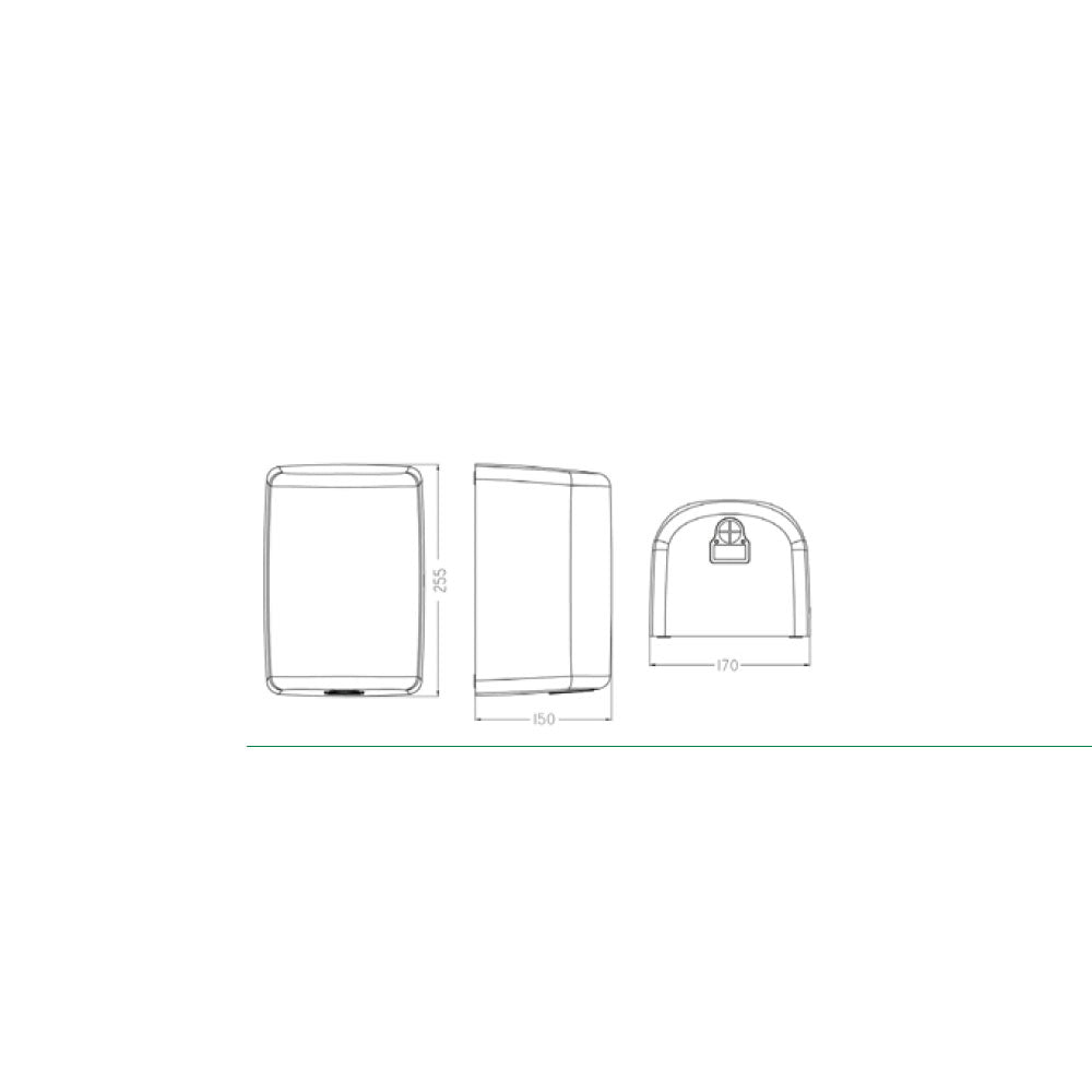 Asciugamani elettrico Ponente 1350 W spegnimento automatico dopo 45 secondi