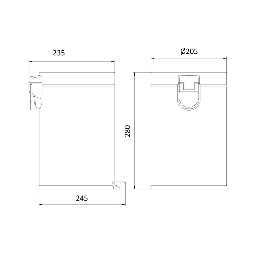 Pattumiera 5 litri a pedale in acciaio