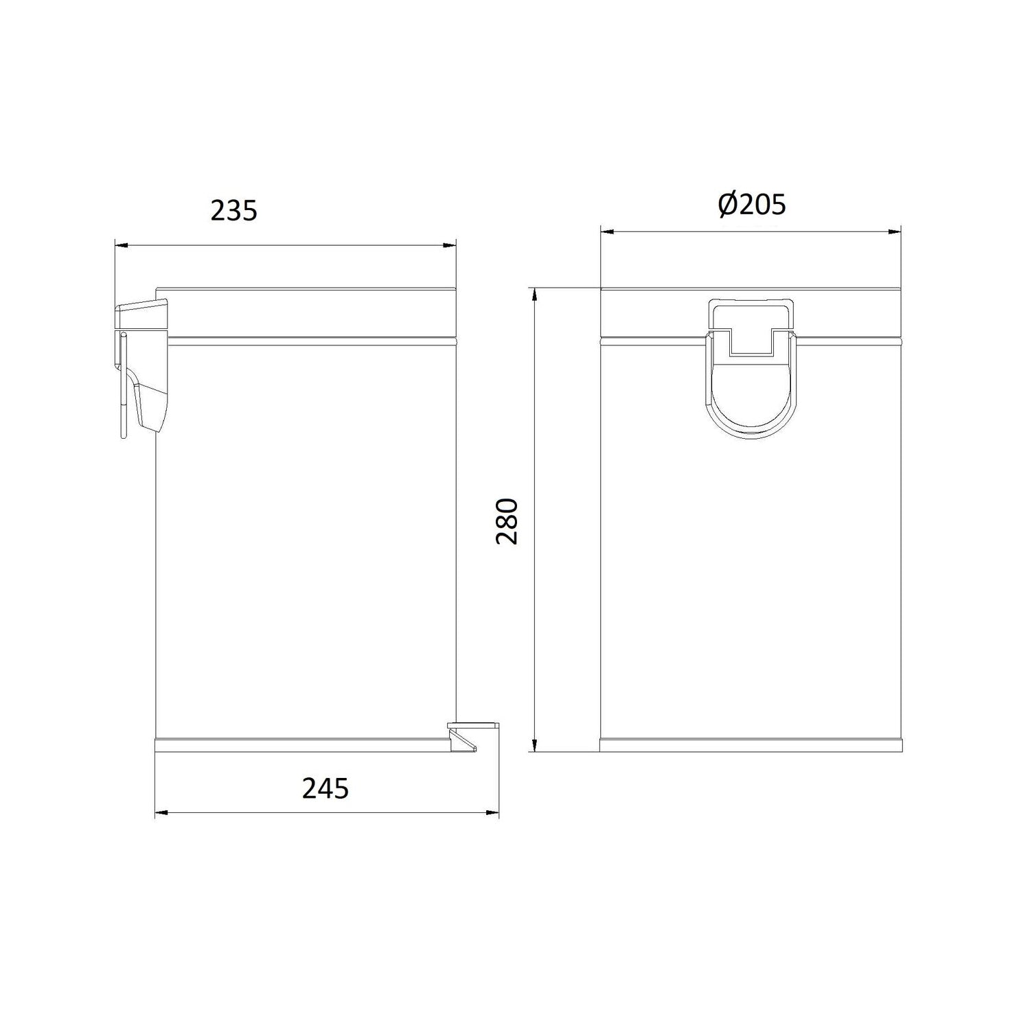Pattumiera 5 litri a pedale in acciaio