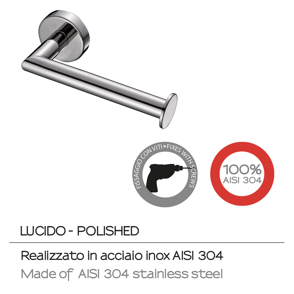 Portarotolo in Acciaio Inox AISI 304 Gedy serie Project - Lucido