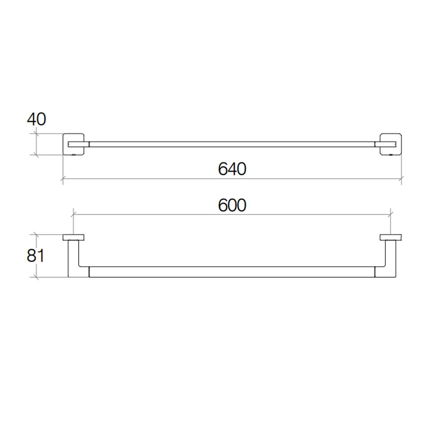 Porta asciugamani in ottone da fissare a parete collezione Dado di Lineabeta - Metallo oro 640mm