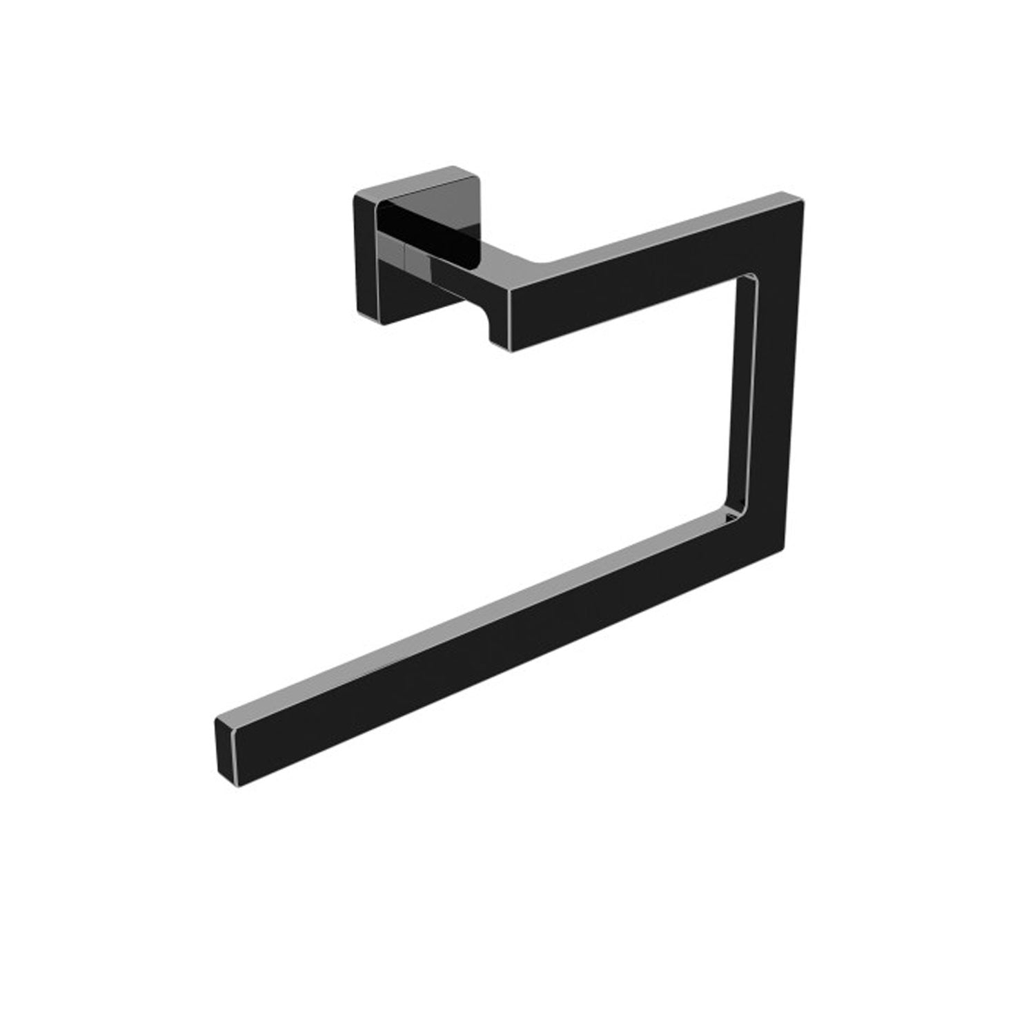 Anello porta asciugamani in ottone da fissare a parete collezione Dado di Lineabeta - Metallo nero opaco