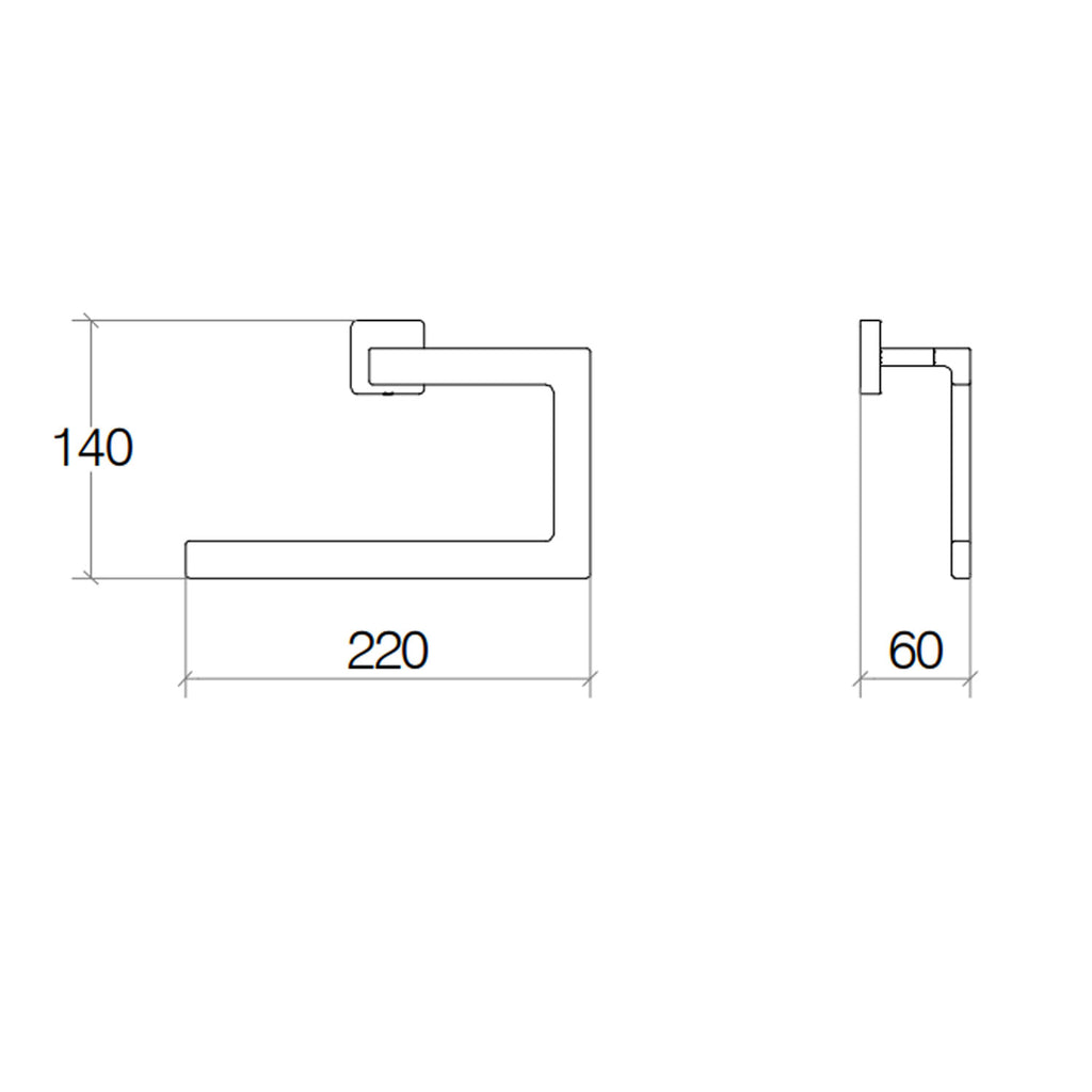 Anello porta asciugamani in ottone da fissare a parete collezione Dado di Lineabeta - Metallo nero opaco