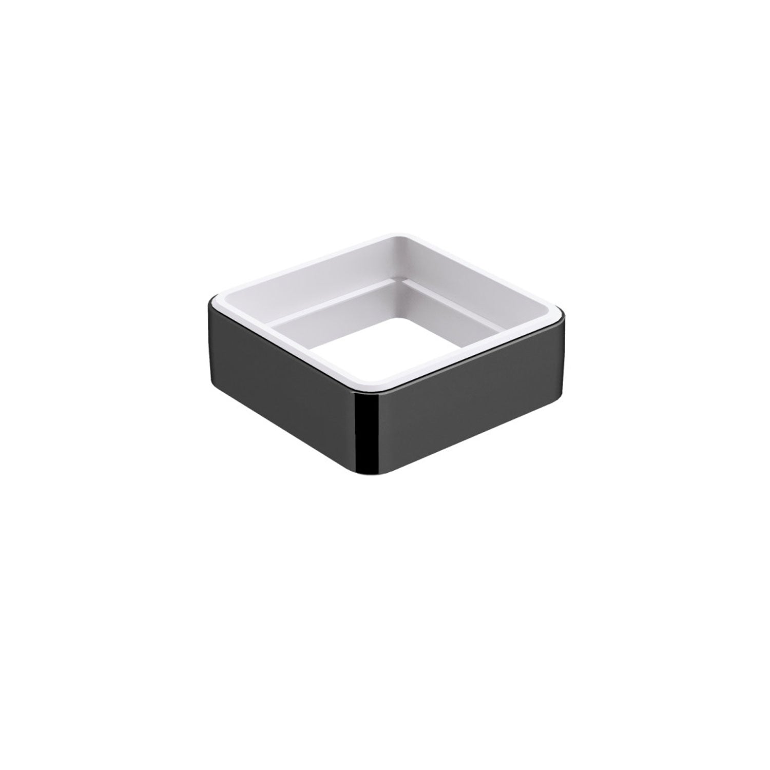 Ghiera porta accessori da appoggio in ottone collezione Dado di Lineabeta - metallo nero opaco