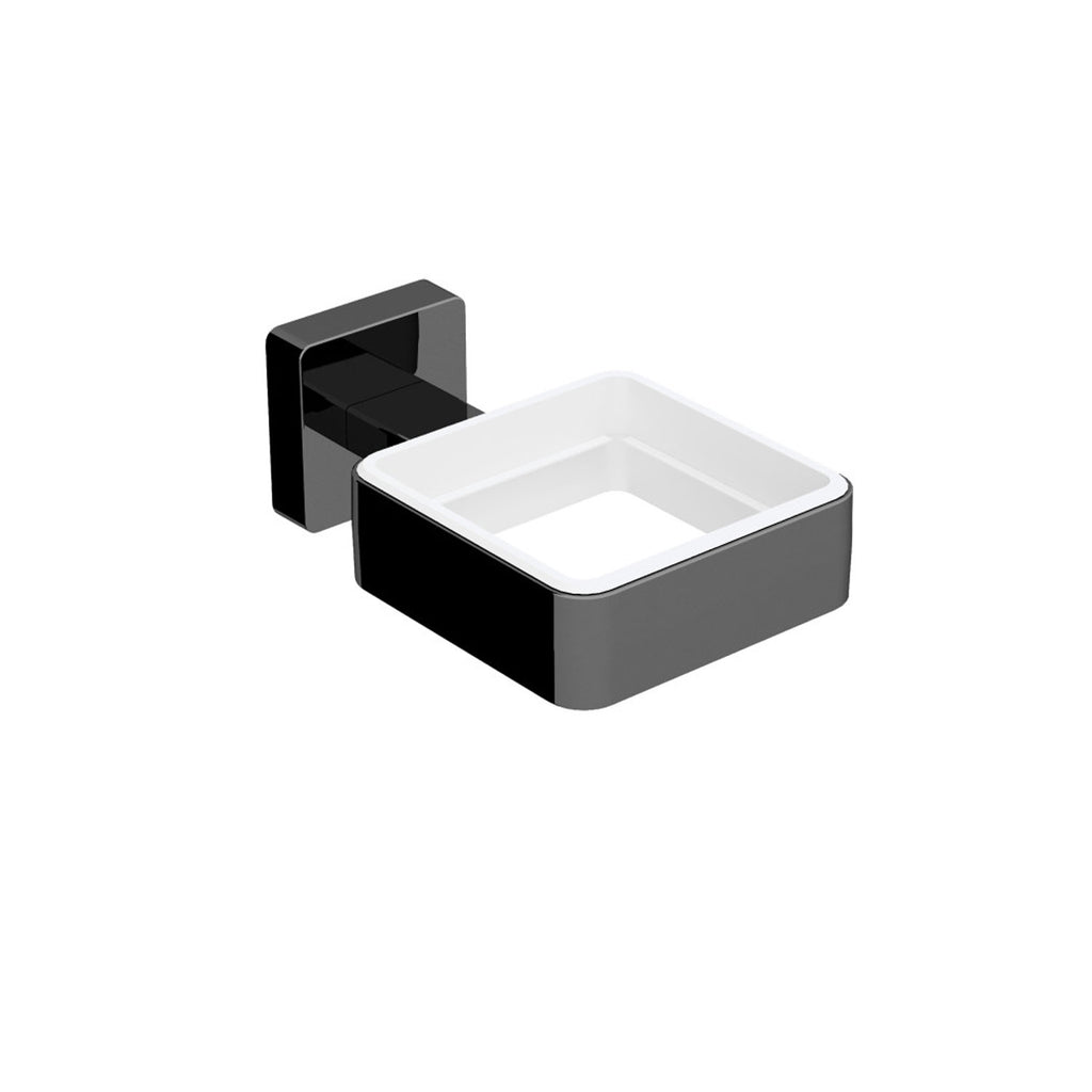 Ghiera porta accessori da fissare a parete collezione Dado di Lineabeta - metallo nero opaco