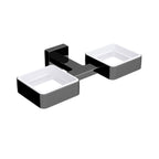 Ghiera porta accessori doppis da fissare a parete in ottone collezione Dado di Lineabeta - metallo nero opaco