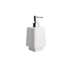 Dispenser sapone in ceramica bianca collezione Dado di Lineabeta 250ml - dosatore cromato