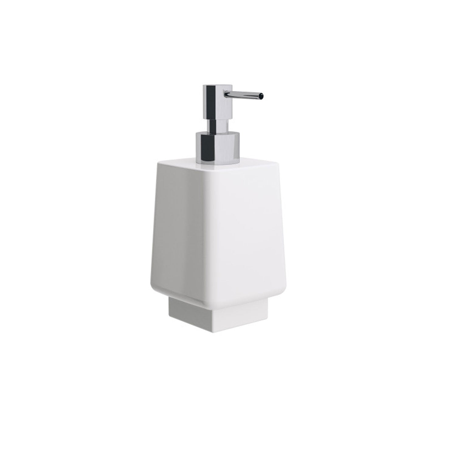 Dispenser sapone in ceramica bianca collezione Dado di Lineabeta 250ml - dosatore satinato