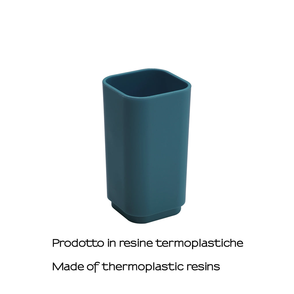 Portaspazzolini da appoggio Gedy serie Seventy - Blu Petrolio