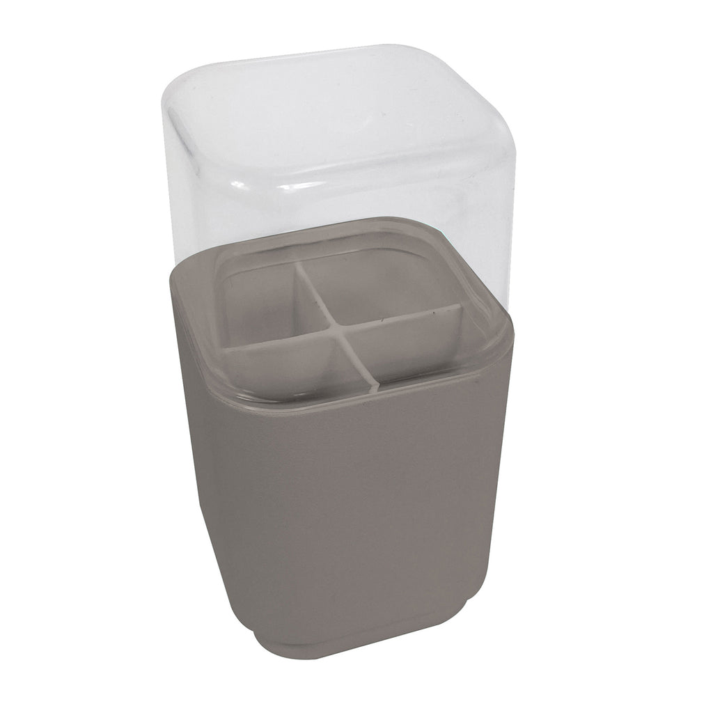 Porta testine per spazzolino elettrico da appoggio Gedy serie Seventy - Tortora