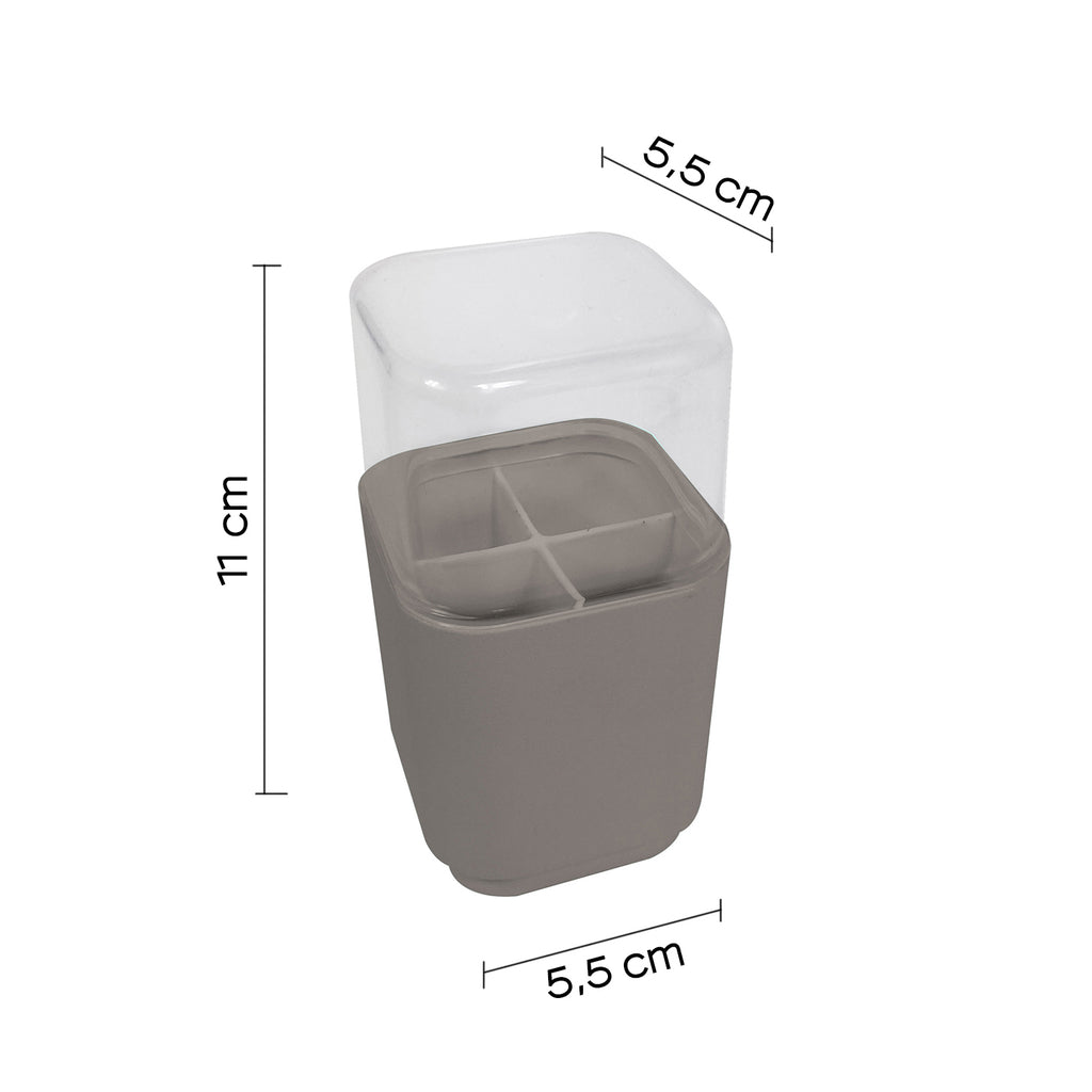 Porta testine per spazzolino elettrico da appoggio Gedy serie Seventy - Tortora
