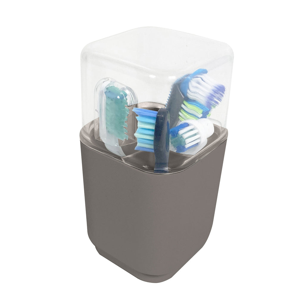 Porta testine per spazzolino elettrico da appoggio Gedy serie Seventy - Tortora