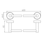 Portasciugamani a barra 60 cm linea Diosa finitura cromata