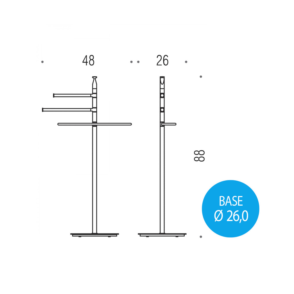 Piantana con 3 porta salviette in ottone Planets