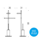 Piantana multifunzione con portarotolo