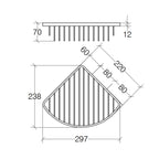 Portaoggetti angolare doccia grigliato in ottone cromato Lineabeta collezione Filo - Raggio cm 22