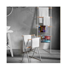 Scala porta asciugamani/riviste modello 'Mit Stair' in metallo e legno by Cipi cm 49x3x170h - Bianco
