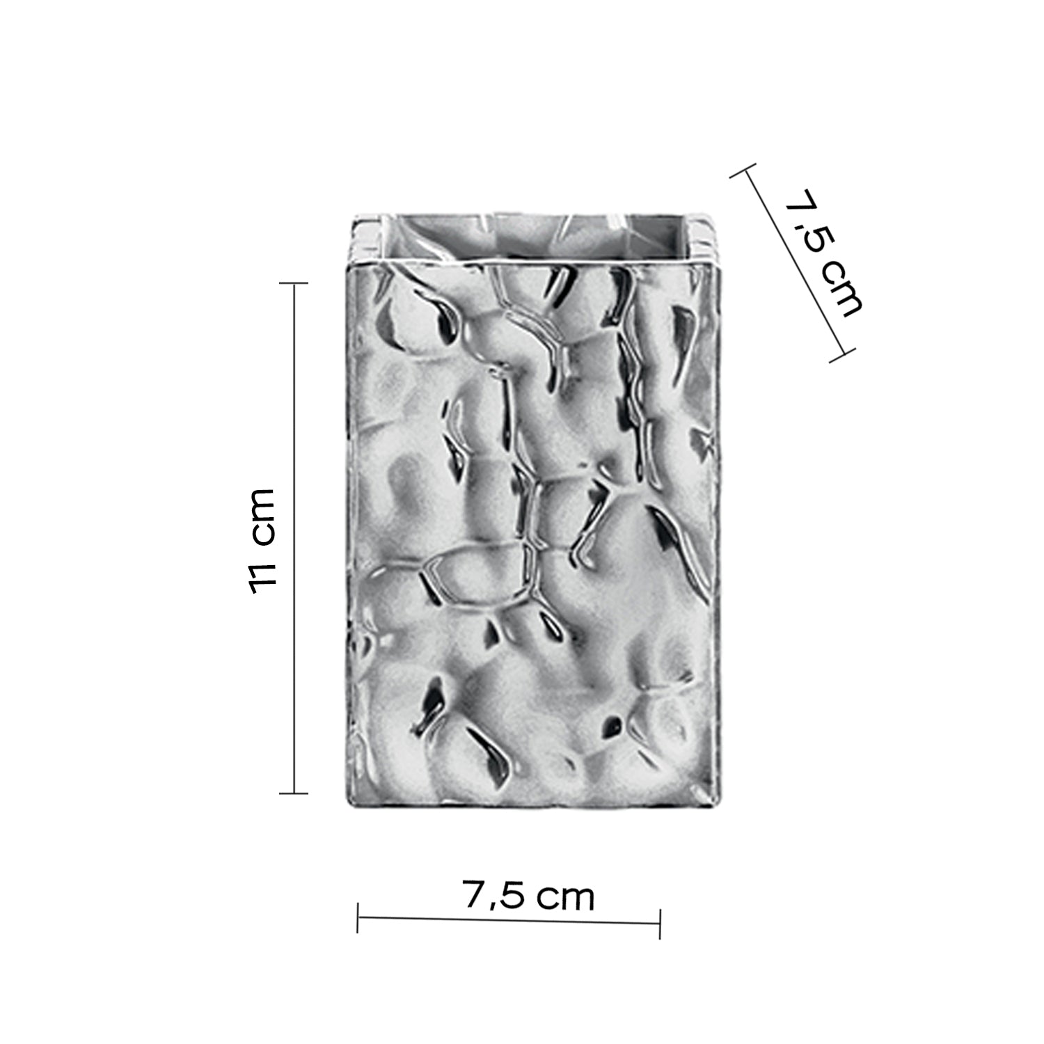 Portaspazzolini in ceramica Gedy modello New Martina - Argento