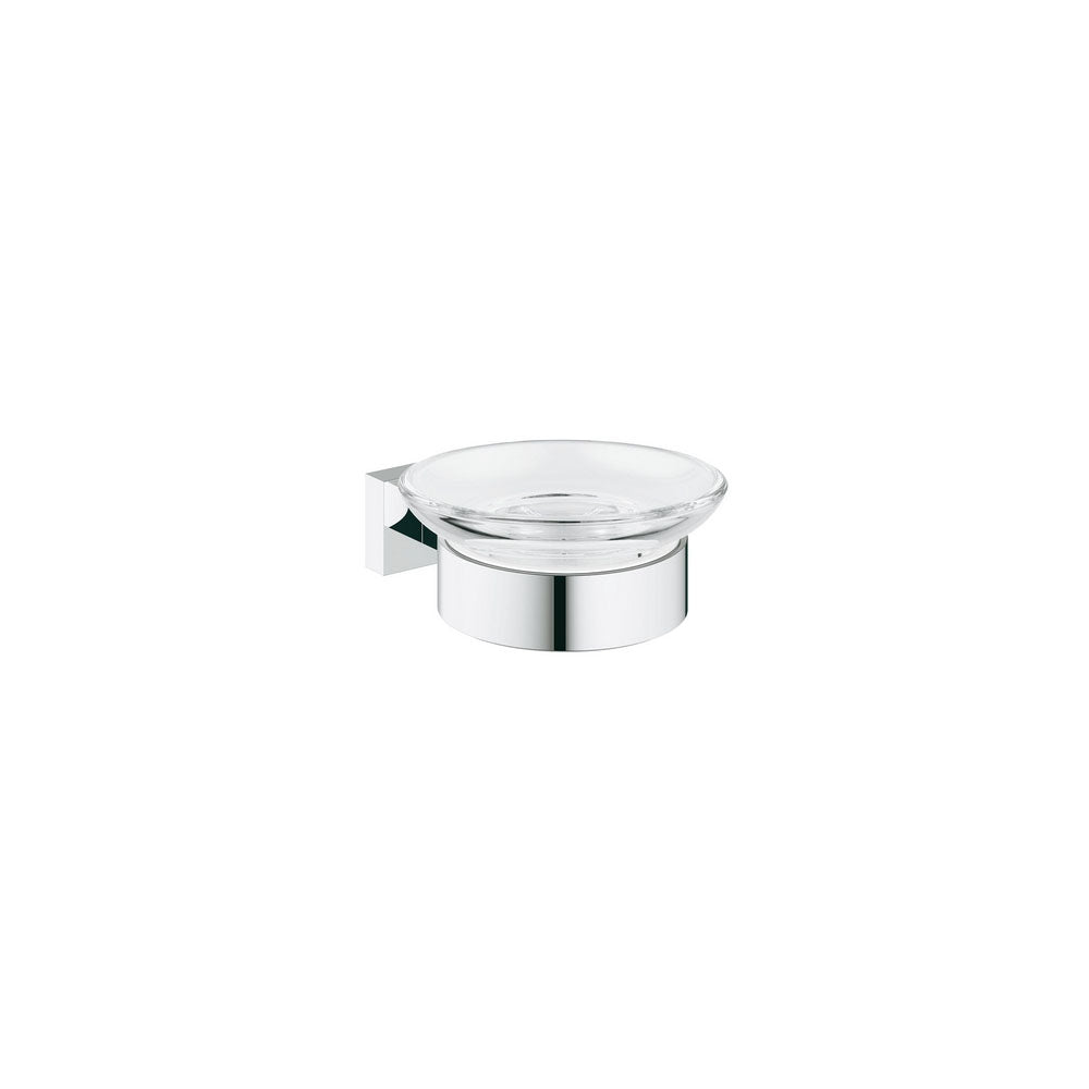 Base portasapone con supporto Essenzials Cube in vetro e metallo