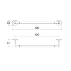 Porta asciugamani da incollo o da fissare a parete in ottone verniciato nero opaco collezione SebecÃ  di Lineabeta - 500mm