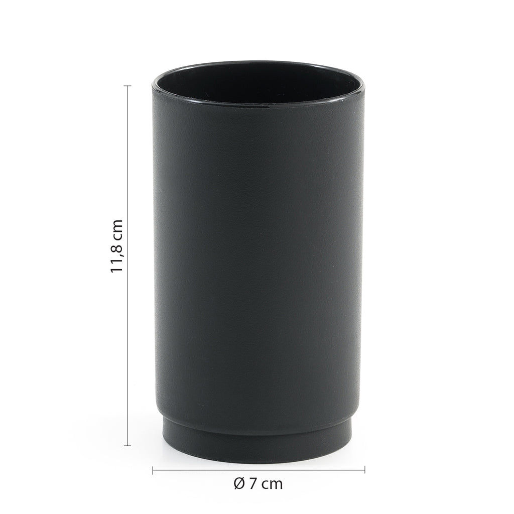 Portaspazzolini in resina Gedy serie Sharon - Nero Matt