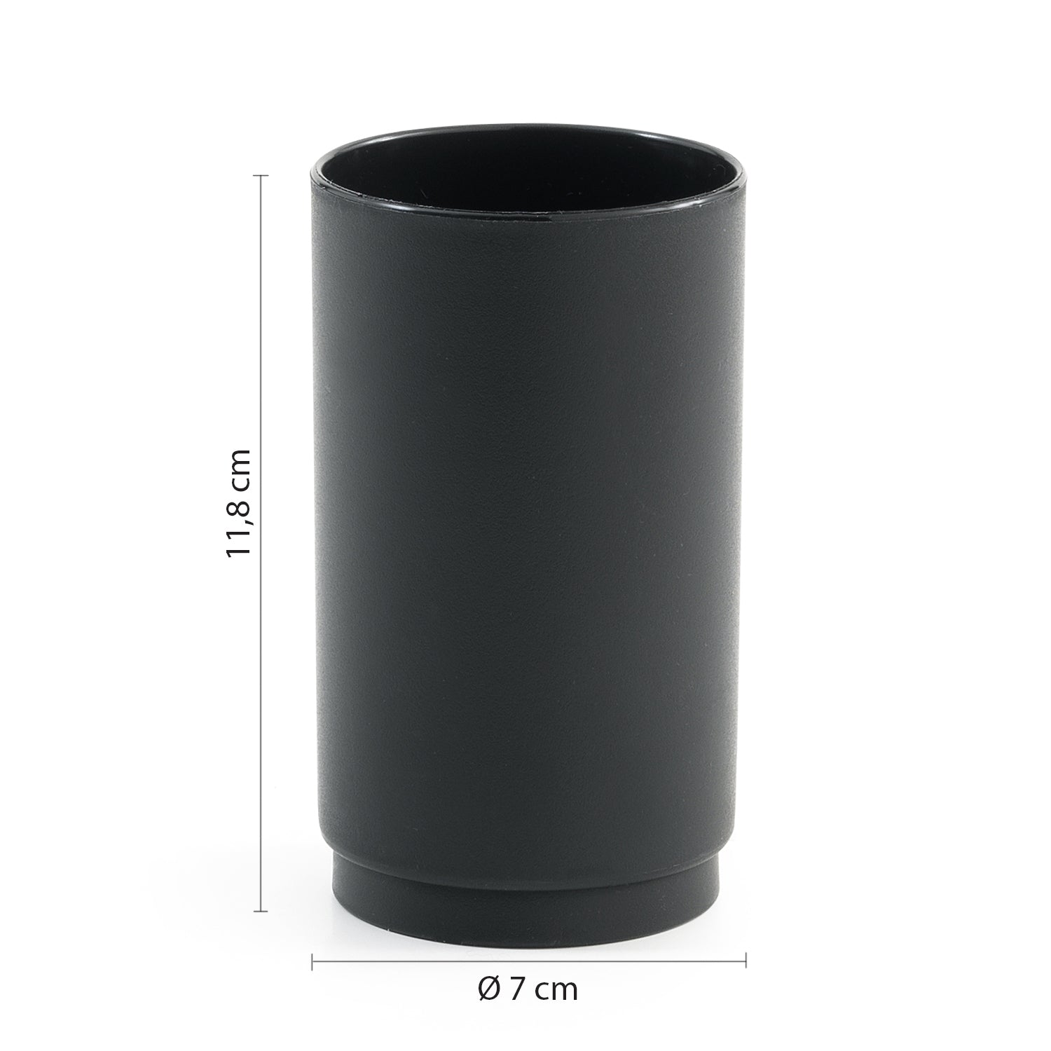 Portaspazzolini in resina Gedy serie Sharon - Nero Matt