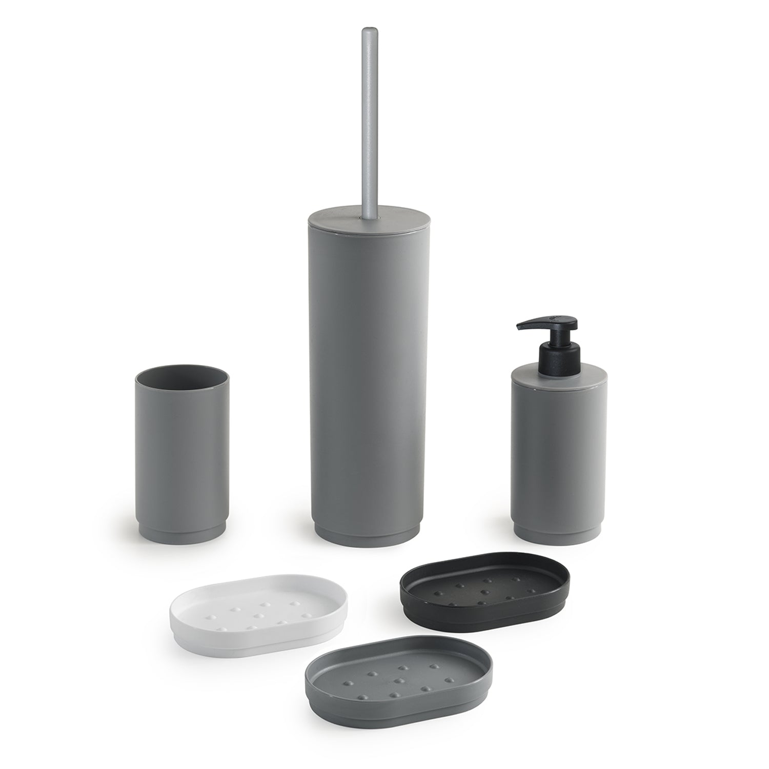 Portasapone in resina Gedy serie Sharon - Grigio