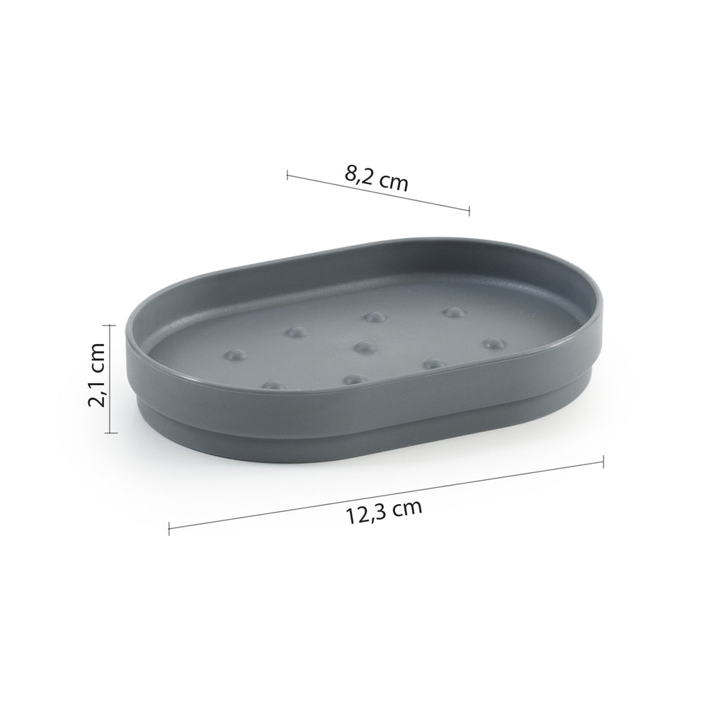 Portasapone in resina Gedy serie Sharon - Grigio
